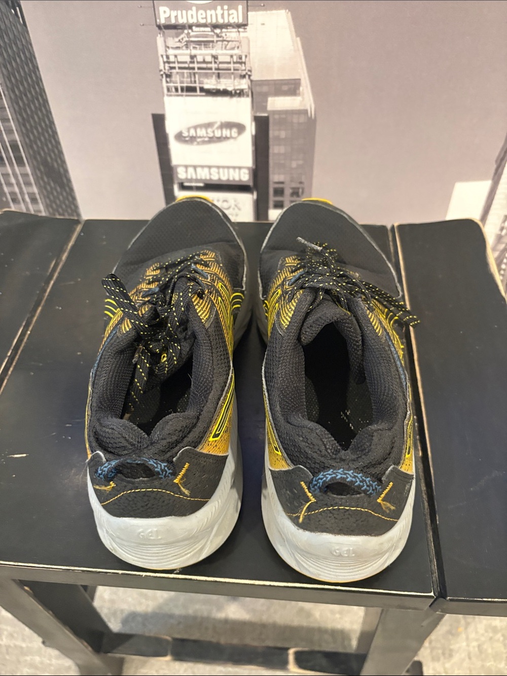 Womens Black and Yellow Running Shoes